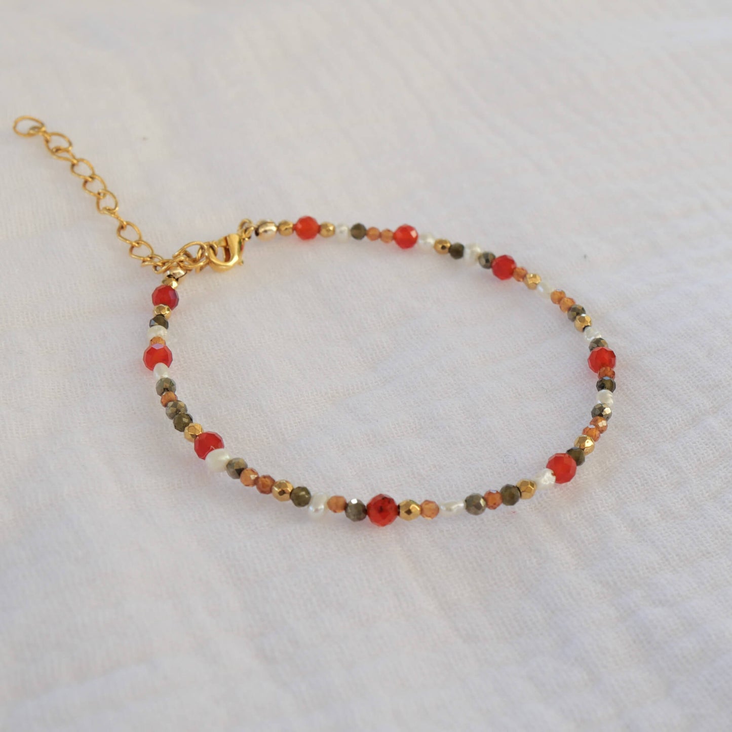 Bracelet Méli en Cornaline et pierre semi précieuse
