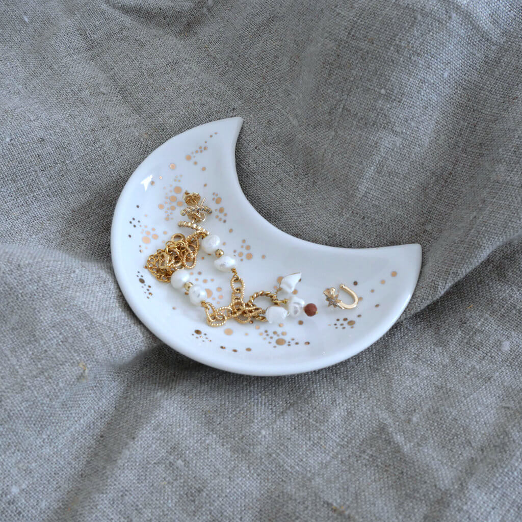 Coupelle Lune à pois or