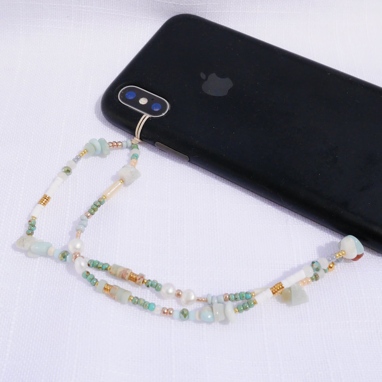 Bijou de téléphone vert d'eau