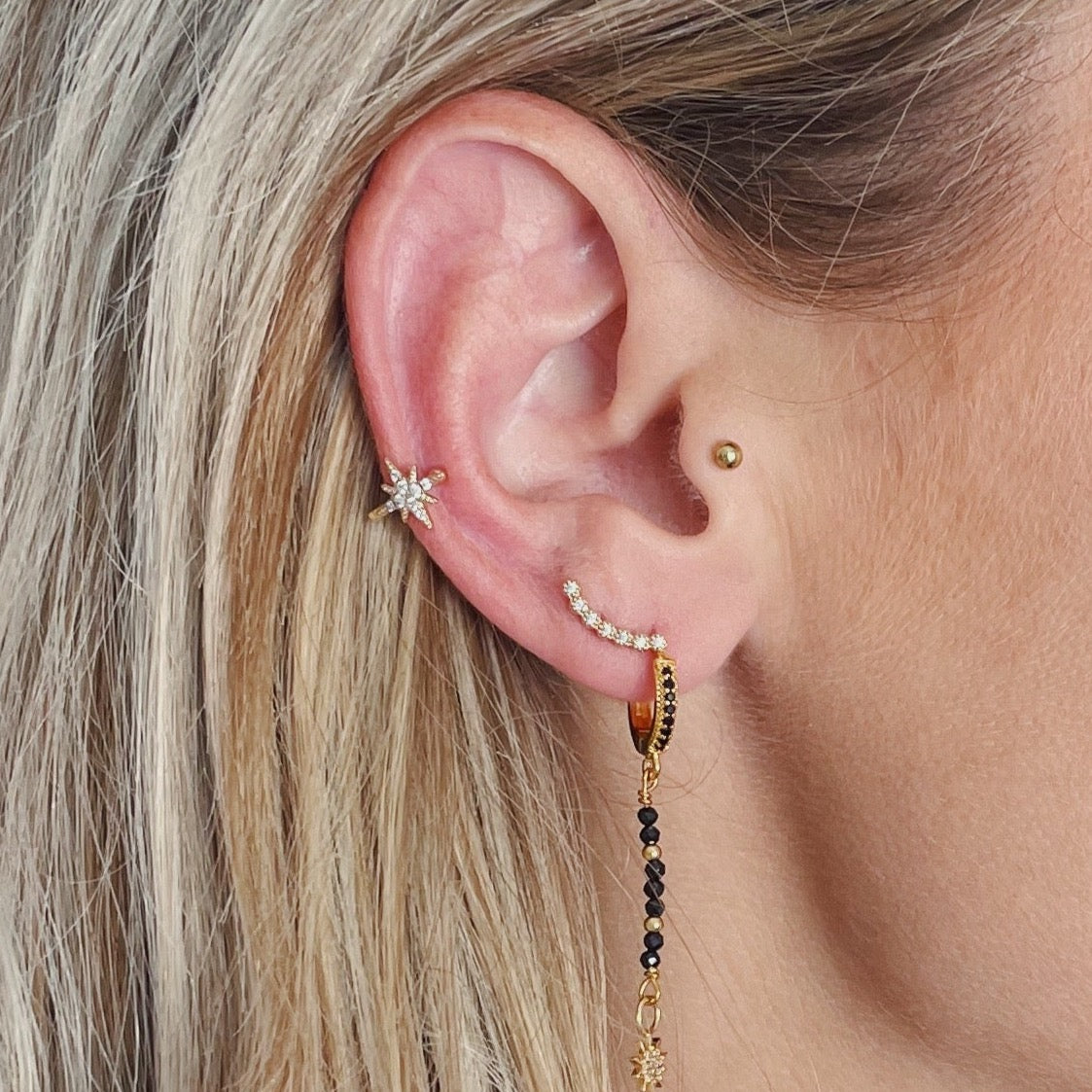 Boucle d'oreille barre arrondi 