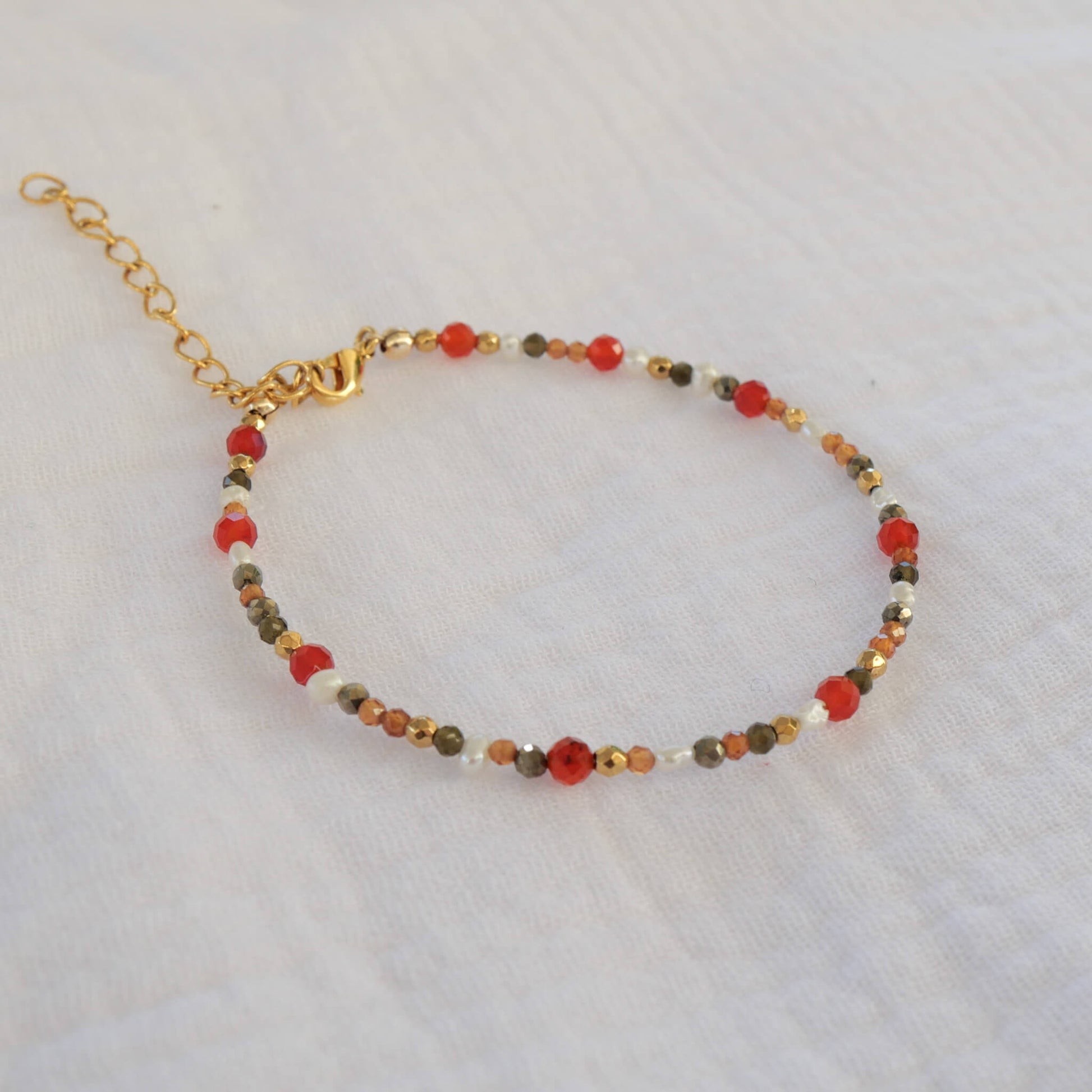 Bracelet Méli en Cornaline et pierre semi précieuse 