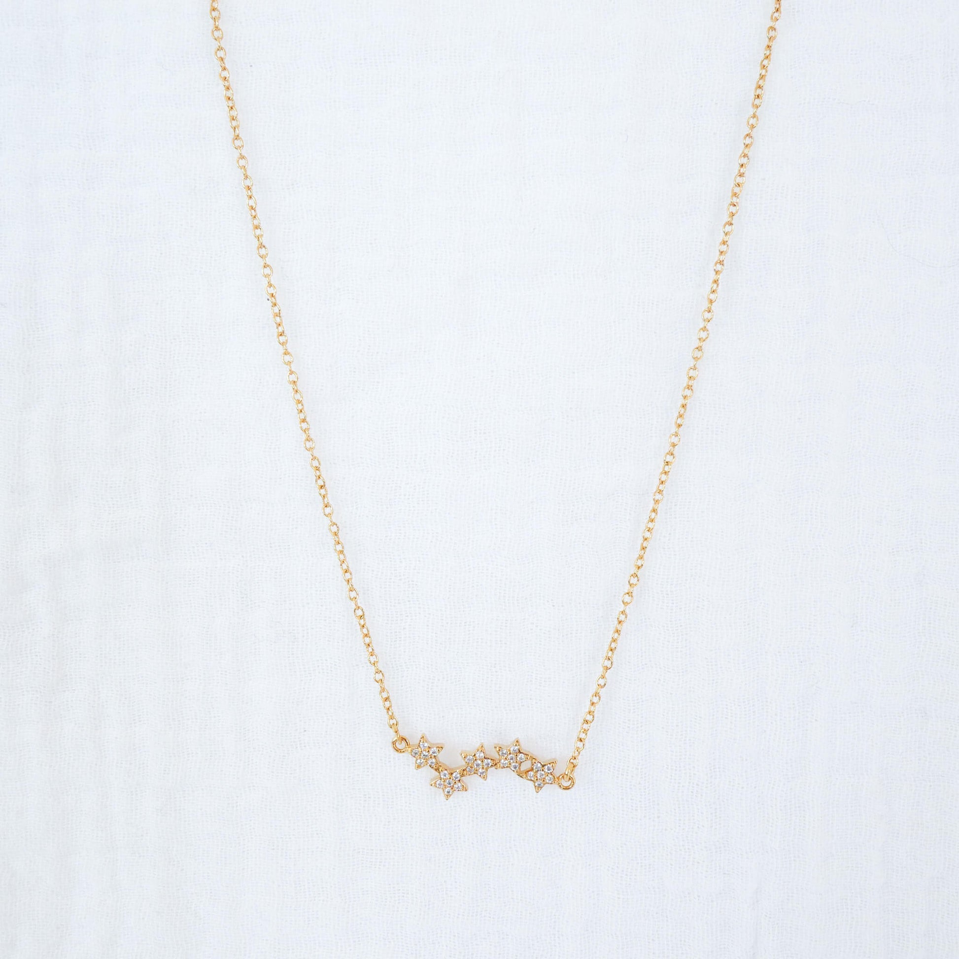 Collier Stella avec étoiles en plaqué or et zirconium 
